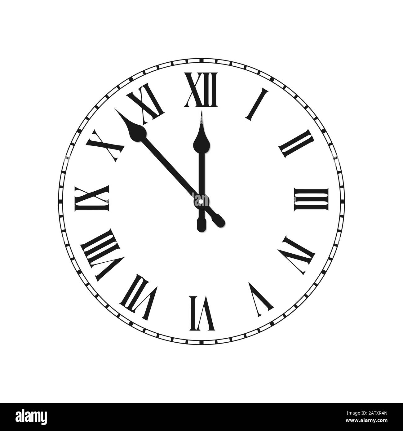 Uhr mit römischen Ziffern Stock Vektor