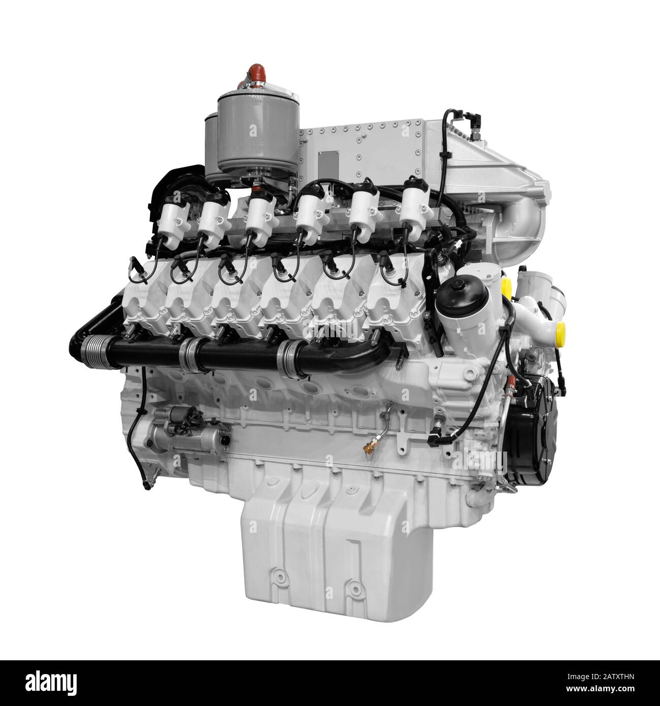 Generator. Diesel- und industriellen elektrischen Generator. auf weißem Hintergrund Stockfoto