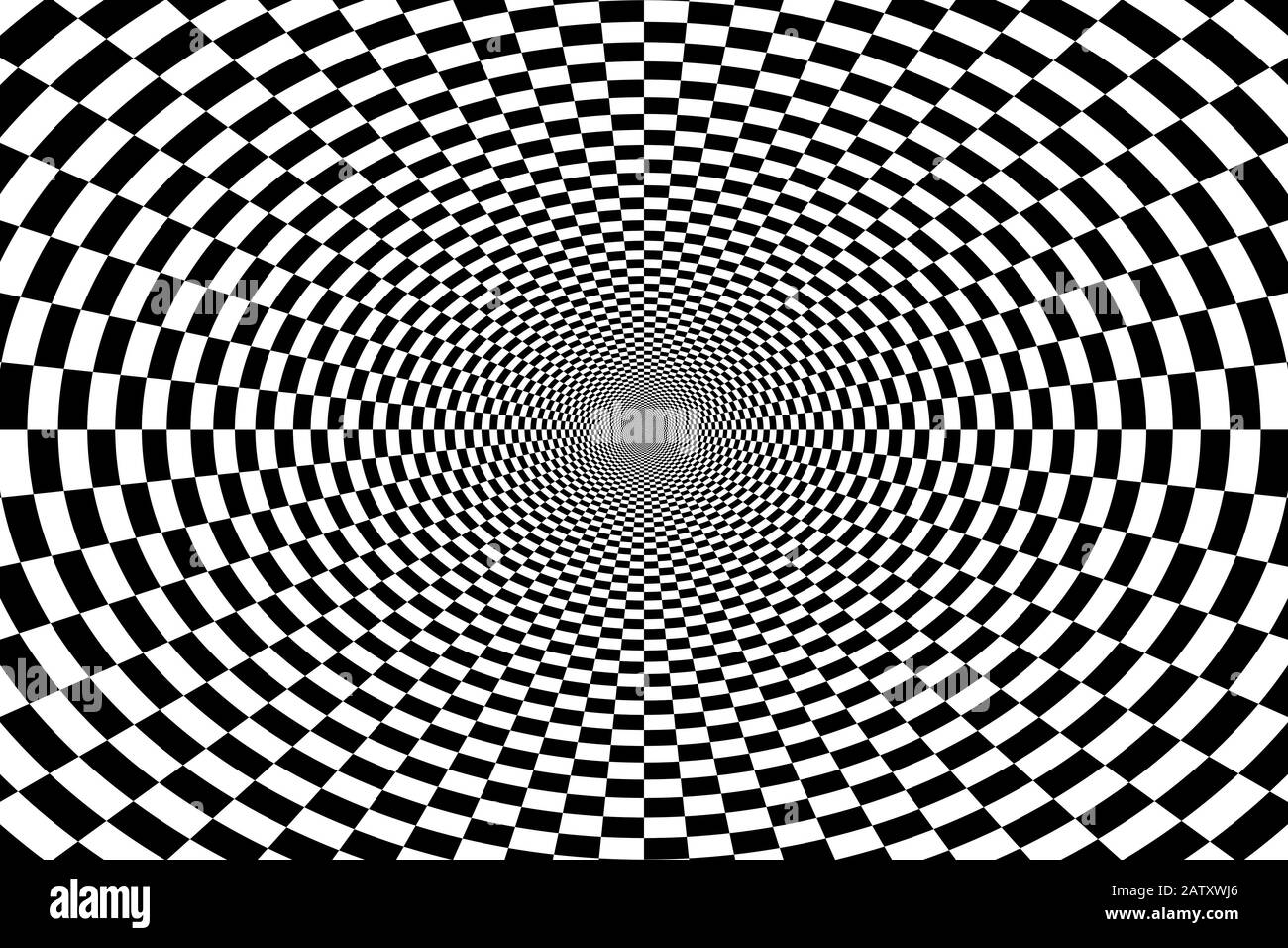 Psychedelische optische Spirale mit radialen Strahlen, Twirl, Wirbelhintergrund. Hypnotische Spirale Stock Vektor