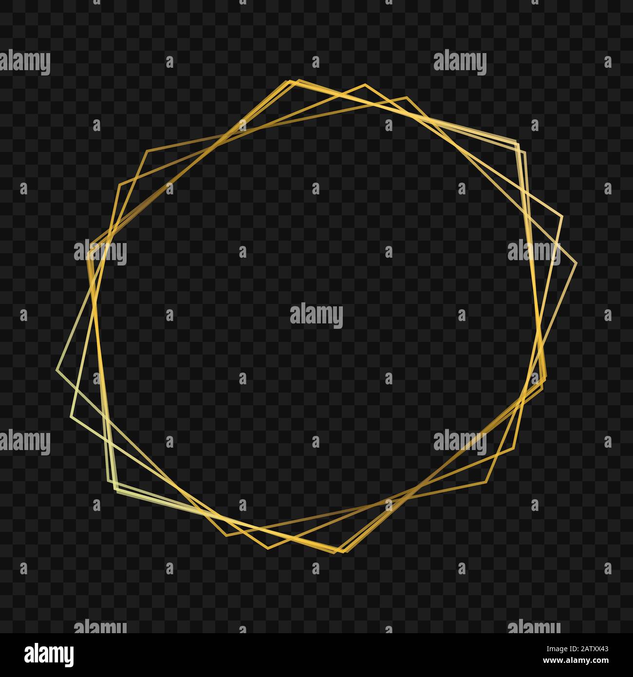 Geometrisches Polygonalgold mit luxuriösem Rahmen Stock Vektor