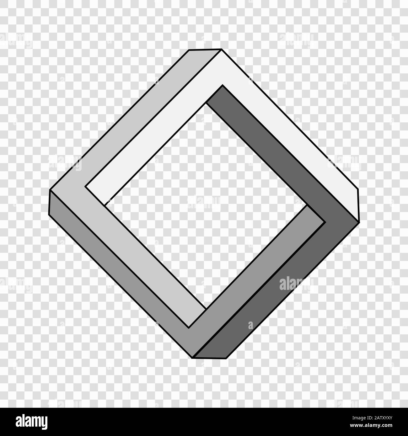 Optisch geometrische Illusion penrose Quadrat. Symbol unendlich Stock Vektor