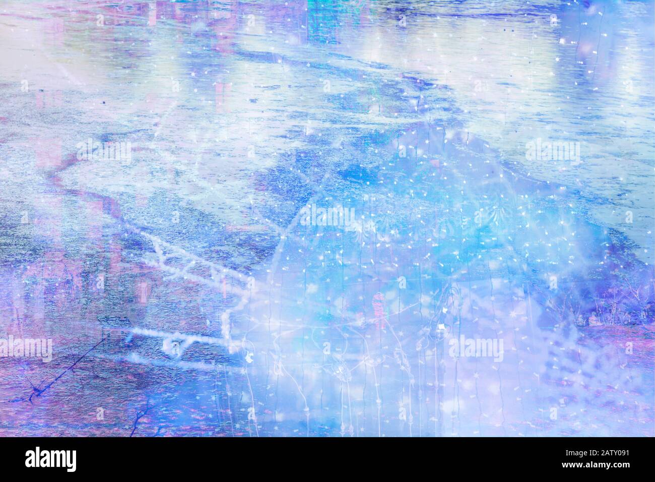 Abstrakter, künstlerischer Hintergrund in blau, die Farbe des Jahres 2020 Stockfoto