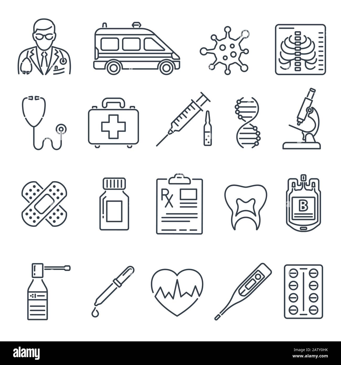 Symbole Für Medizinische Gesundheitssymbole Festgelegt Stock Vektor