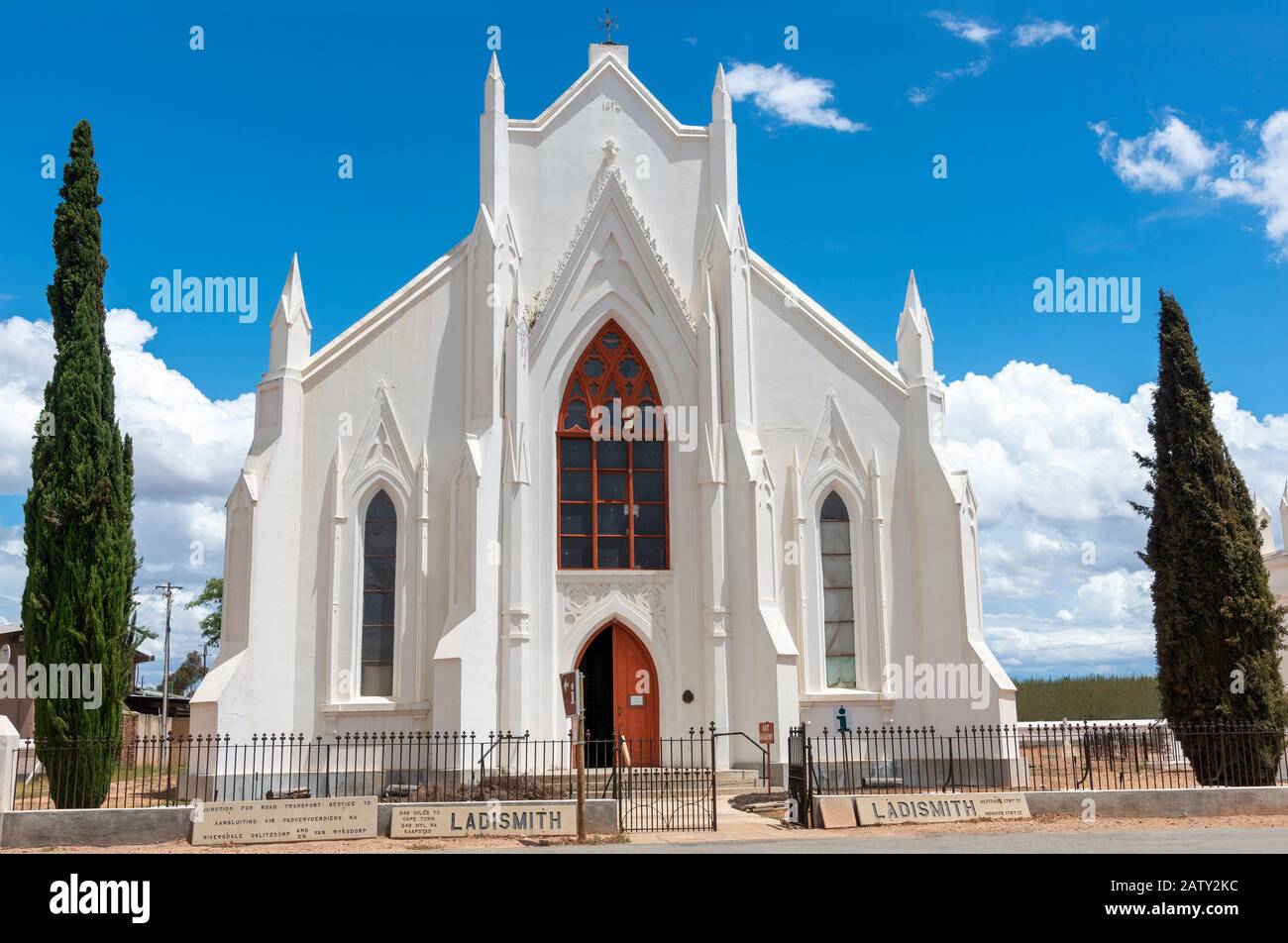 Ladismith Tourism Bureau ursprünglich eine niederländisch-Reformierte Kirche (nederduits gereformeerde) Ladismith, Südafrika Stockfoto