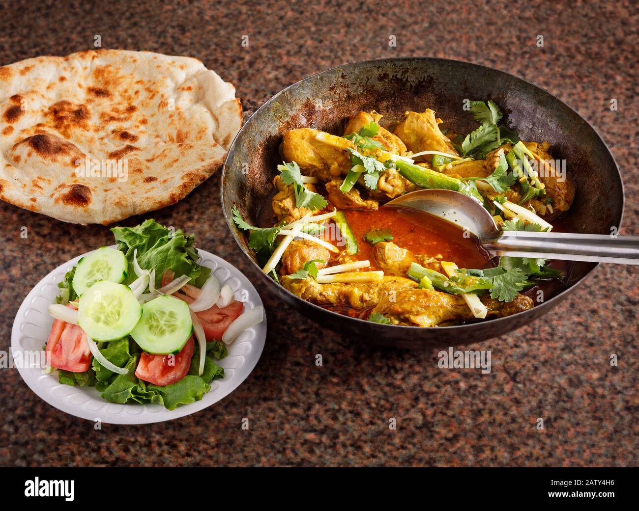 Pakistanisches Huhn Karahi Entree Stockfoto