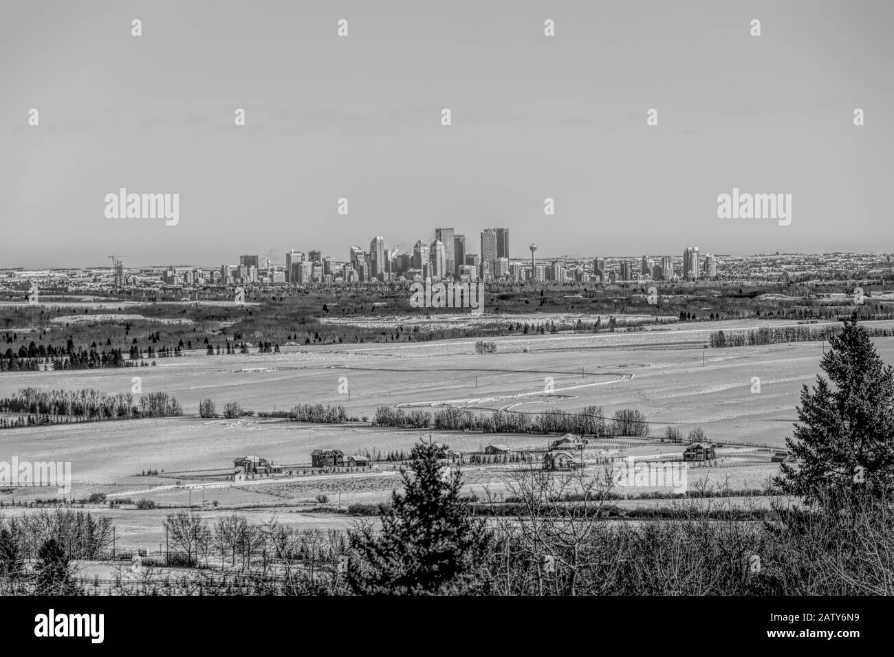 Vintage Calgary Skyline Stockfoto