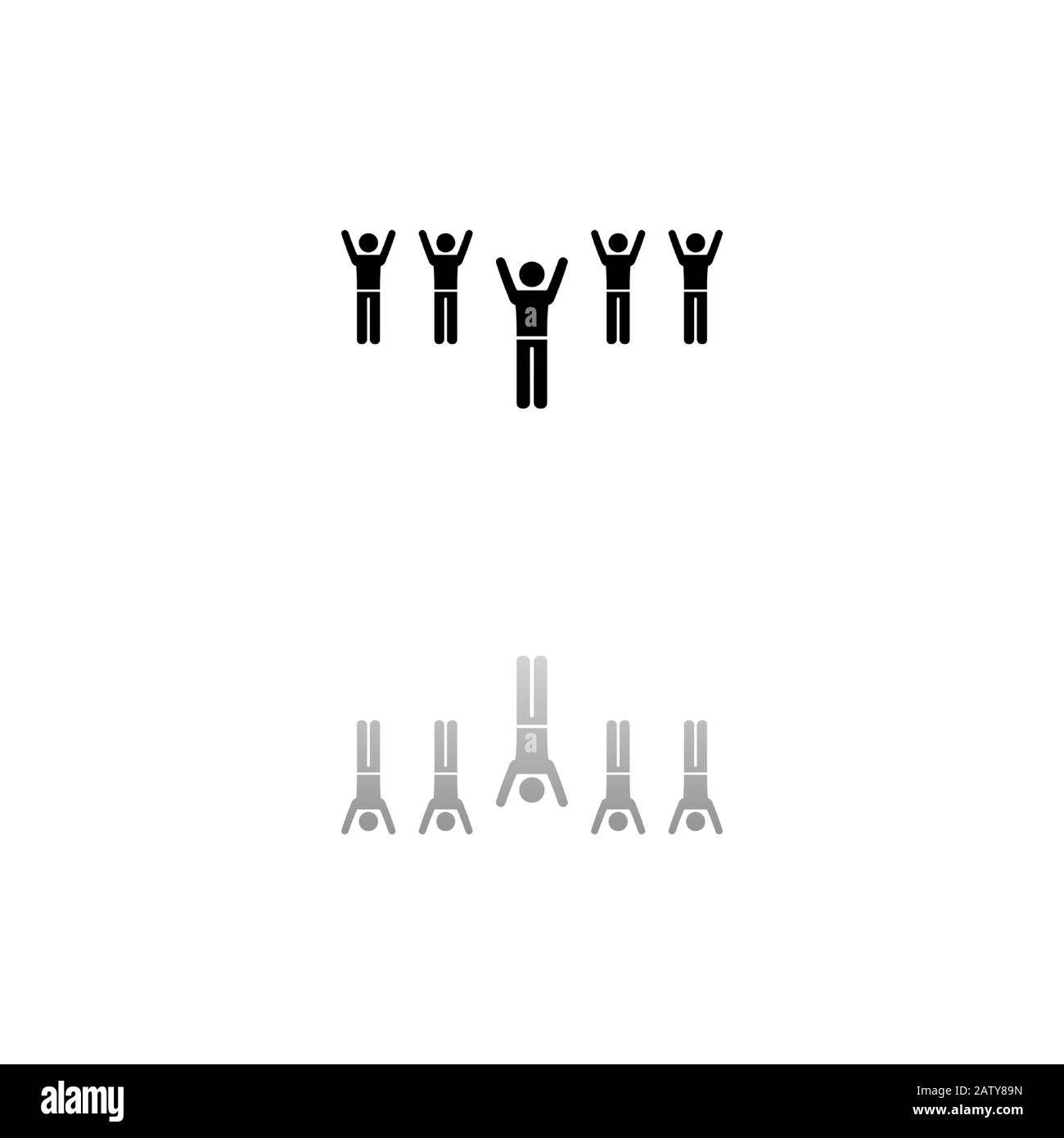 Fans. Schwarzes Symbol auf weißem Hintergrund. Einfache Abbildung. Symbol "Flacher Vektor". Spiegelreflexionsschatten. Kann in Logo, Web, Mobile und UI UX pr verwendet werden Stock Vektor