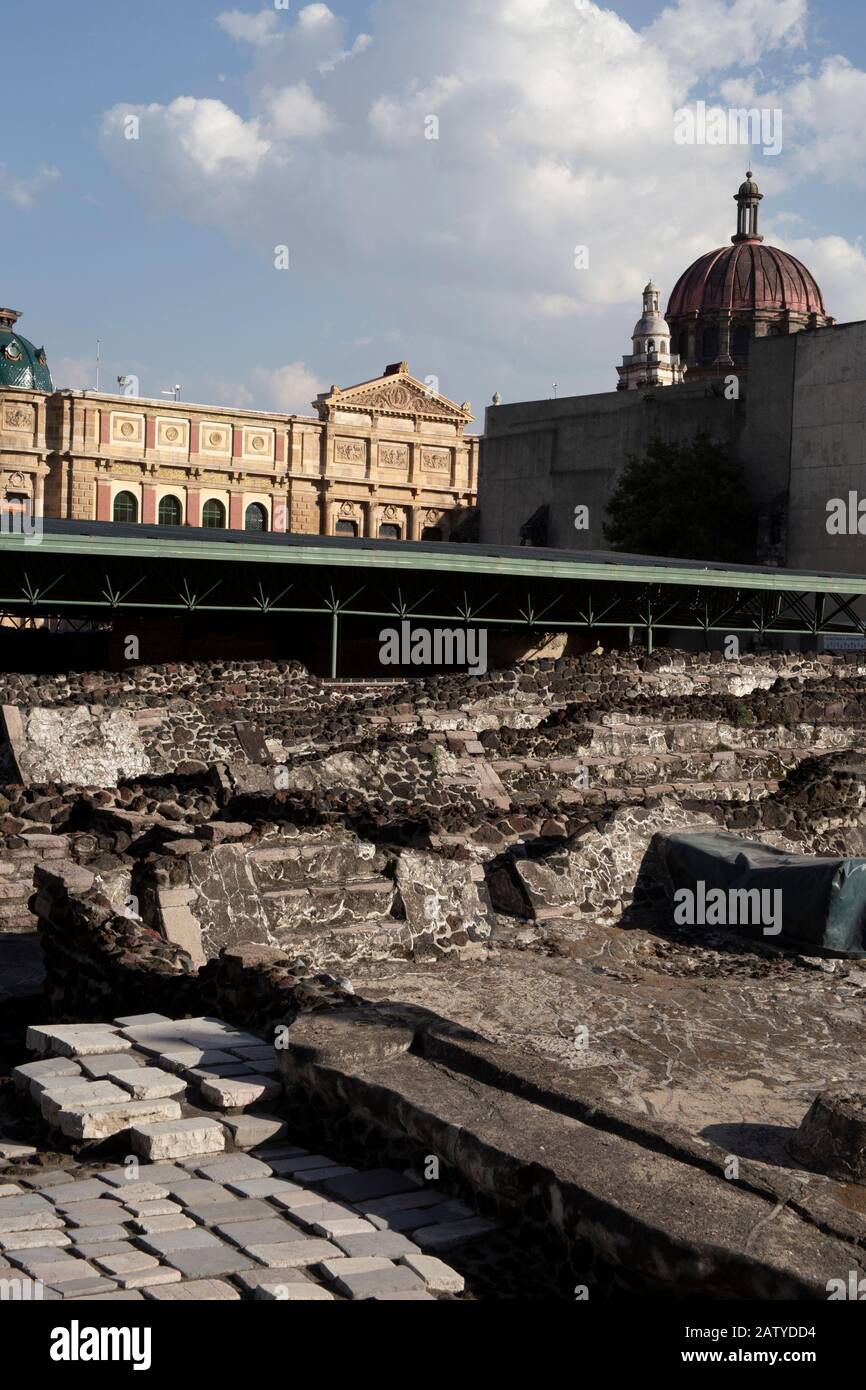 Die Ruinen des Templo Mayor Mexico City, Mexiko Stockfoto