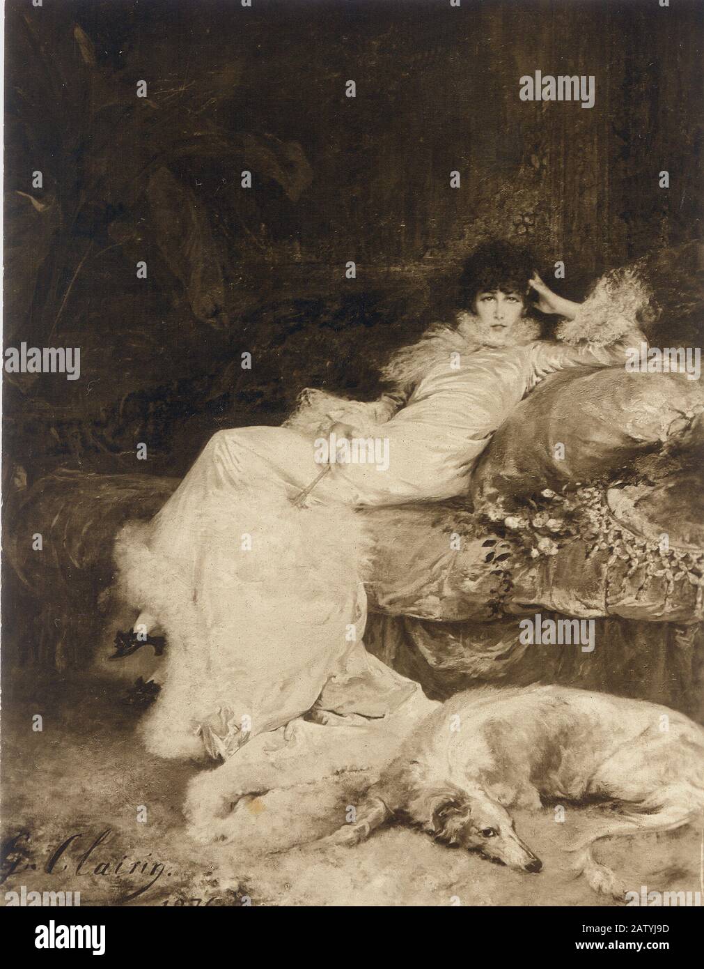 1876 , FRANKREICH : die französische dramatische Schauspielerin SARAH BERNHARDT ( 1844 - 1923 ) , Porträt des Malers Georges Clairin ( 1843 - 1919 ). - BELLE EPOQ Stockfoto