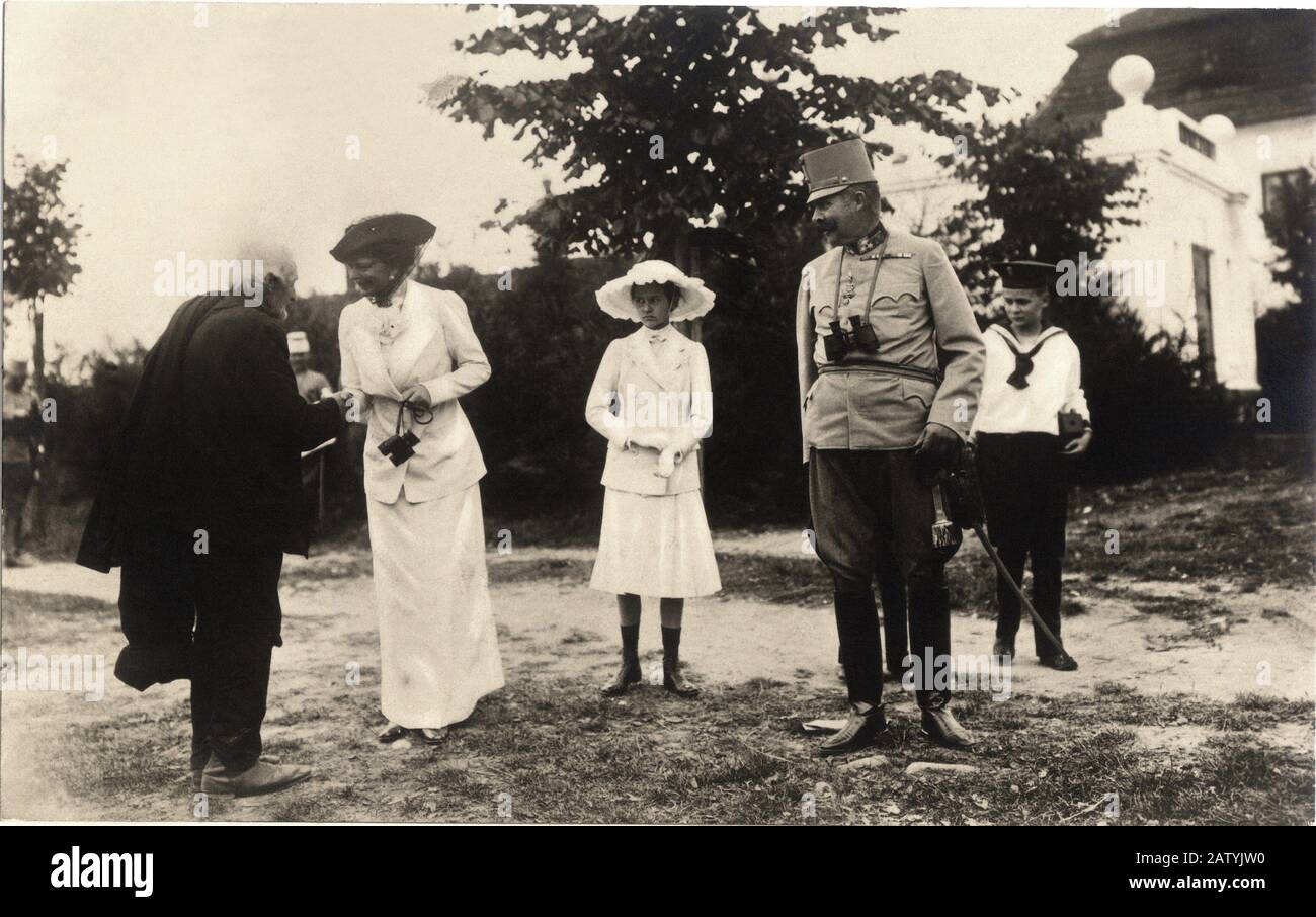 1914 , ÖSTERREICH : der Erzherzog Erzherzog FRANZ FERDINAND ABSBURG von Osterreich d' ESTE ( 1863 - Sarajevo 28. juni 1914 ) mit Ehefrau SO Stockfoto