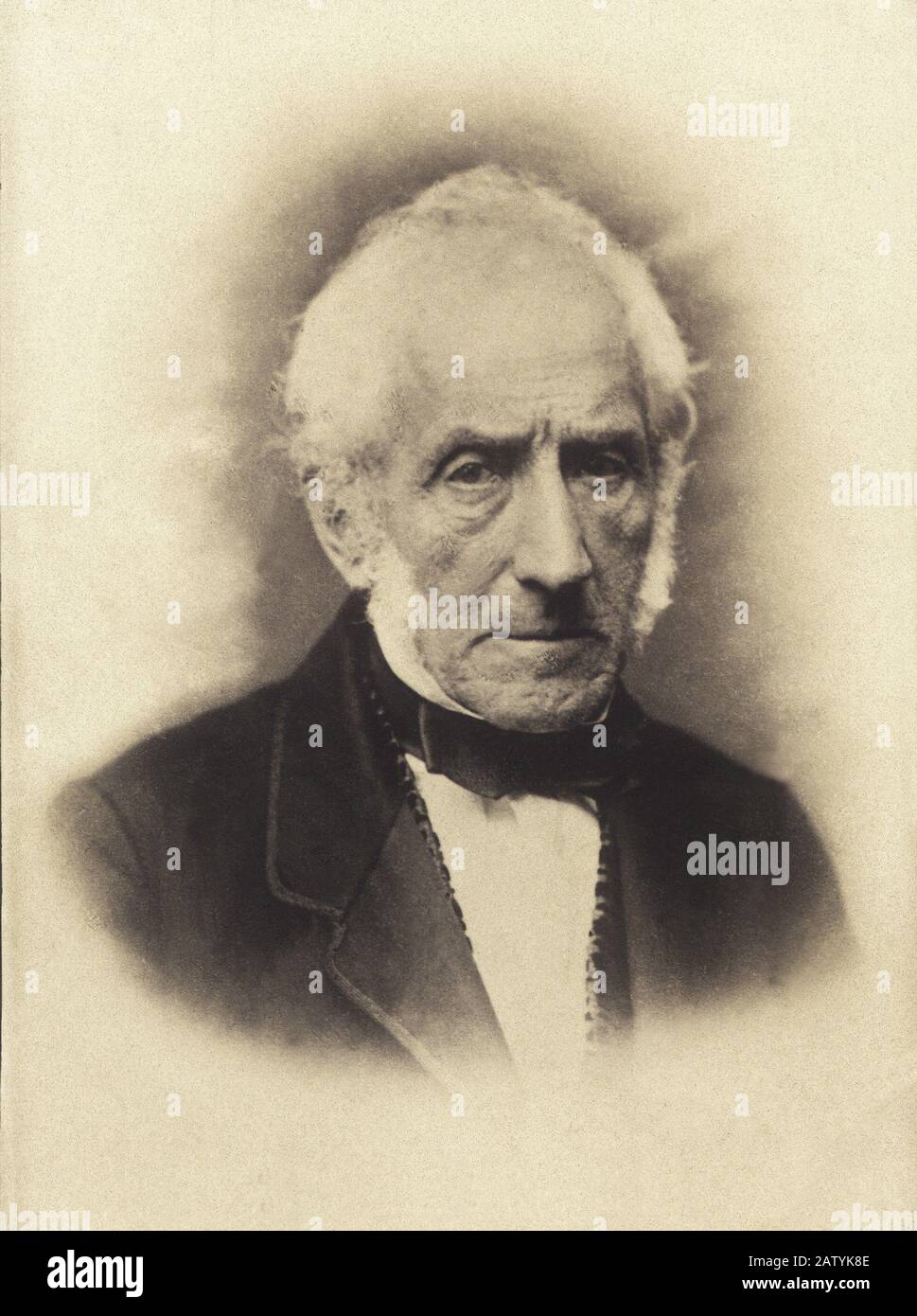Der berühmteste italienische Schriftsteller ALESSANDRO MANZONI ( Mailand 1785 - 1873 ) - Porträt - ritratto - scrittore - poeta - Dichter - Krawatte - papillon - cr Stockfoto