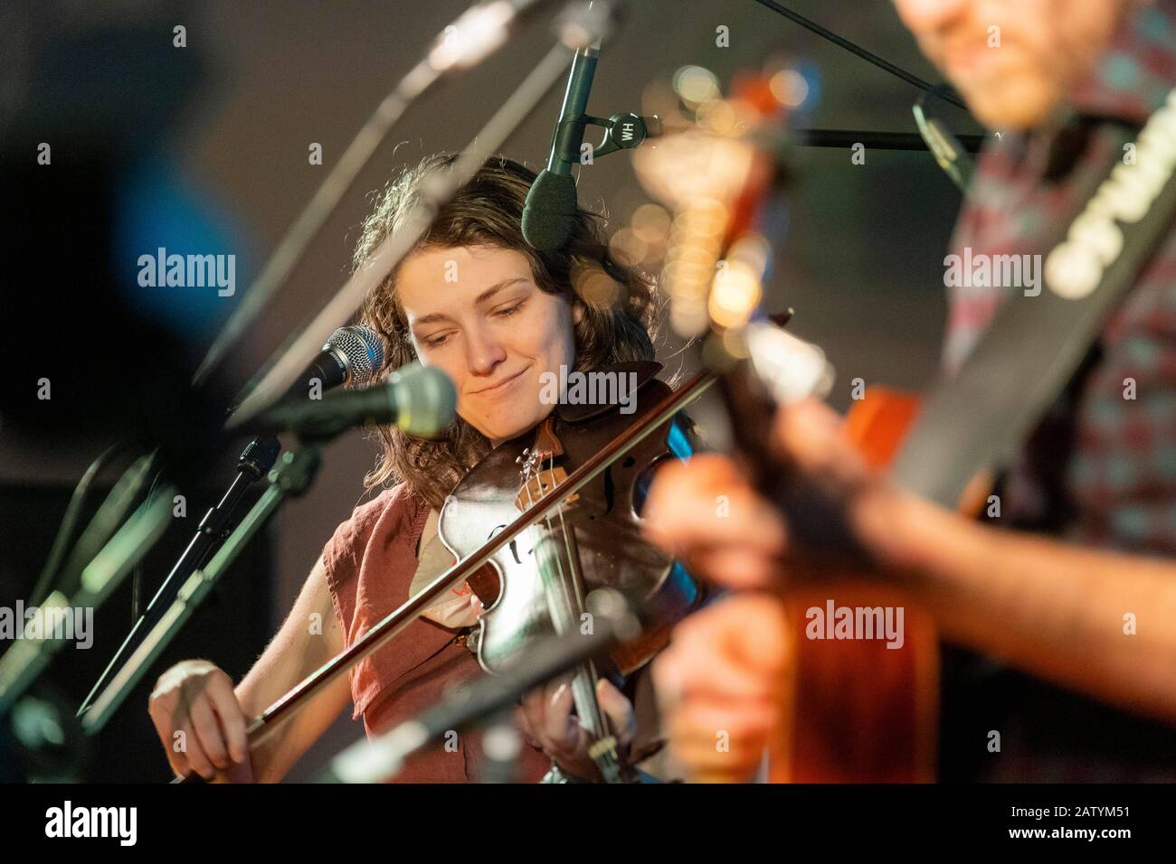 Junge gälische Musiker bei Celtic Connections Stockfoto