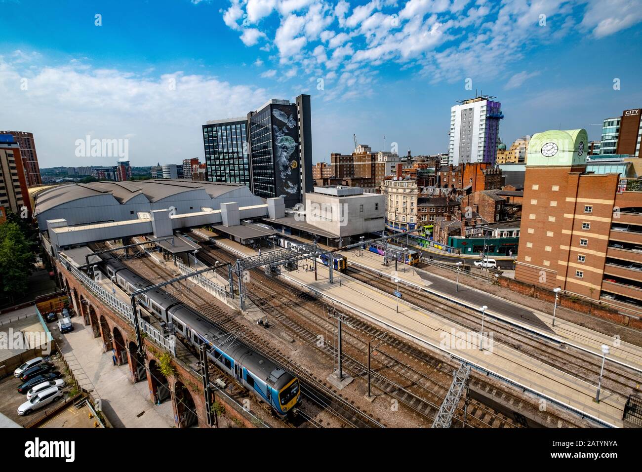 Bahnhof Leeds Stockfoto