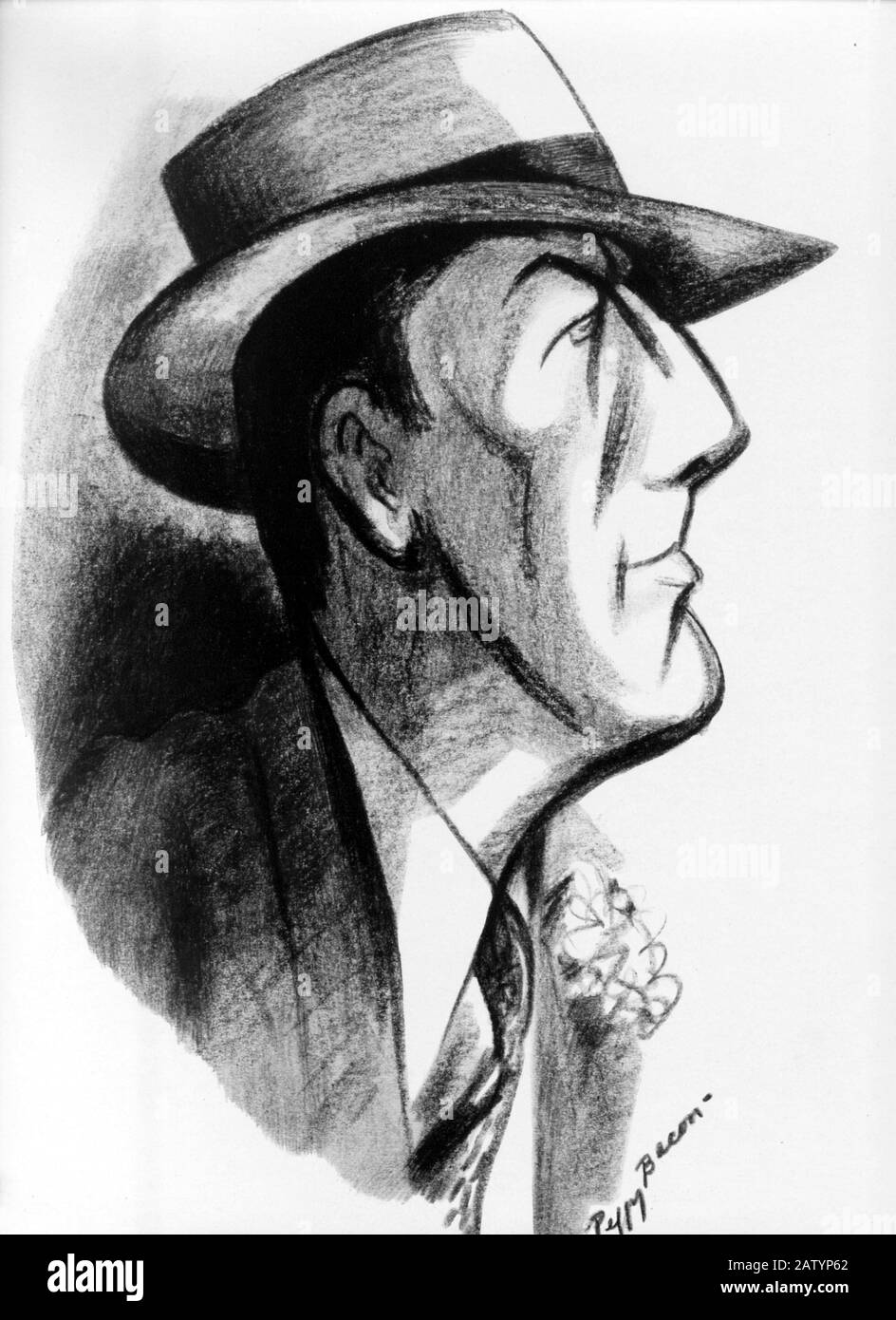 1935 : der englische Schauspieler und Theaterautor NOEL FEIGLING ( Teddington 1899 - Port Maria 1973 ), Skizze Karikatur Porträt von Peggy Bacon für Th Stockfoto