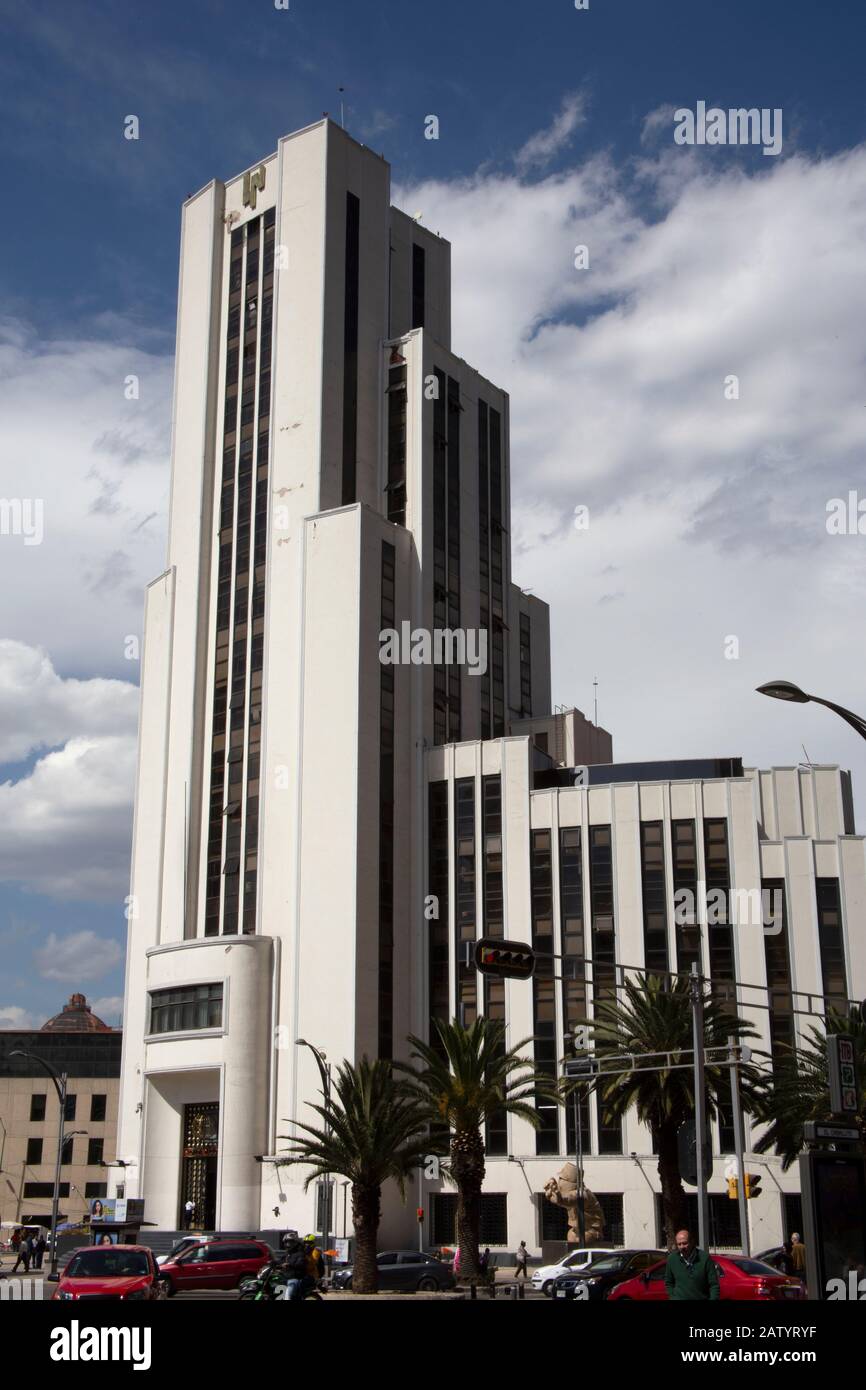 Das Art-Deco-Gebäude der Lotería Nacional - El Moro - Plaza de la Reforma, Mexiko-Stadt, Stockfoto