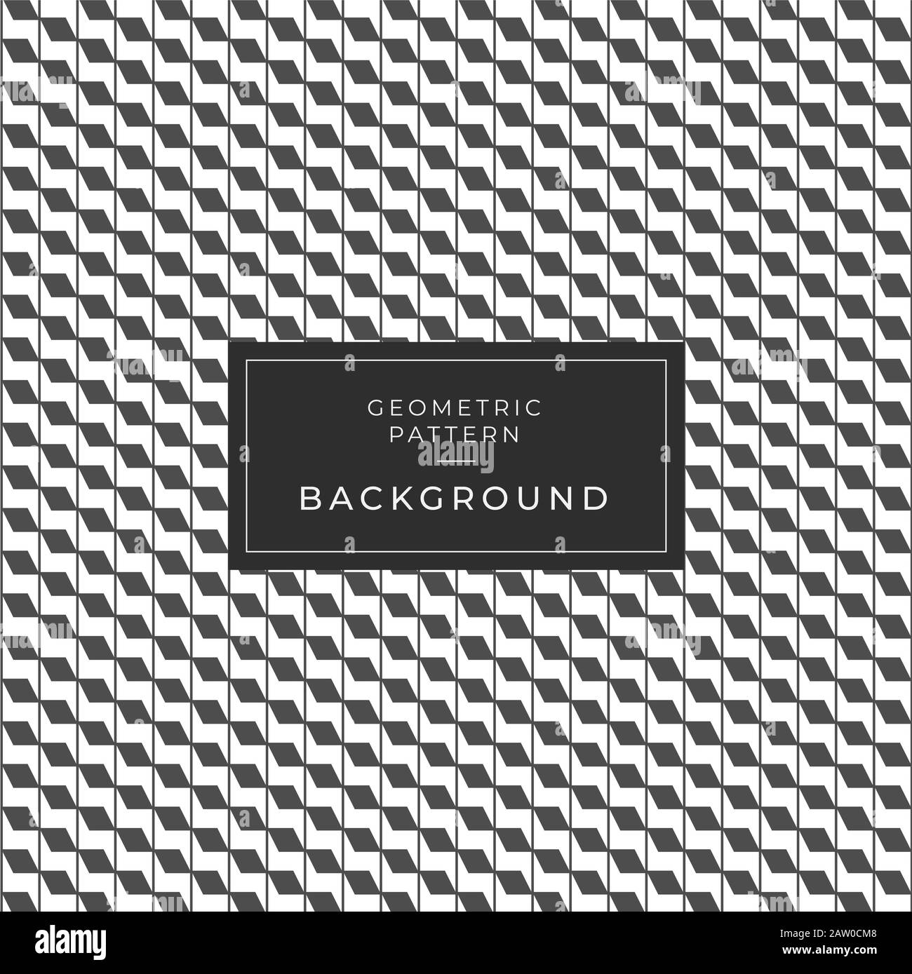 Vector Black und Whigte modern 3D-Effekt abstraktes geometrisches Muster. Stockfoto