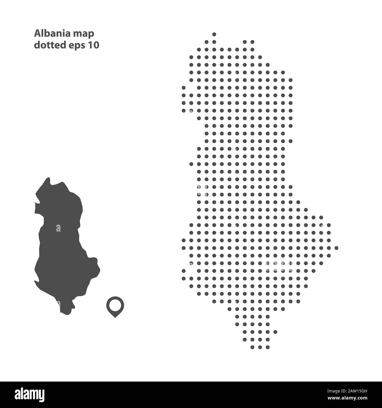 Albanien Karte gepunktete Vektorhintergrund. Abbildung für Technologiedesign oder Infografiken. Isoliert auf weißem Hintergrund. Darstellung des Bewegungsvektors Stock Vektor