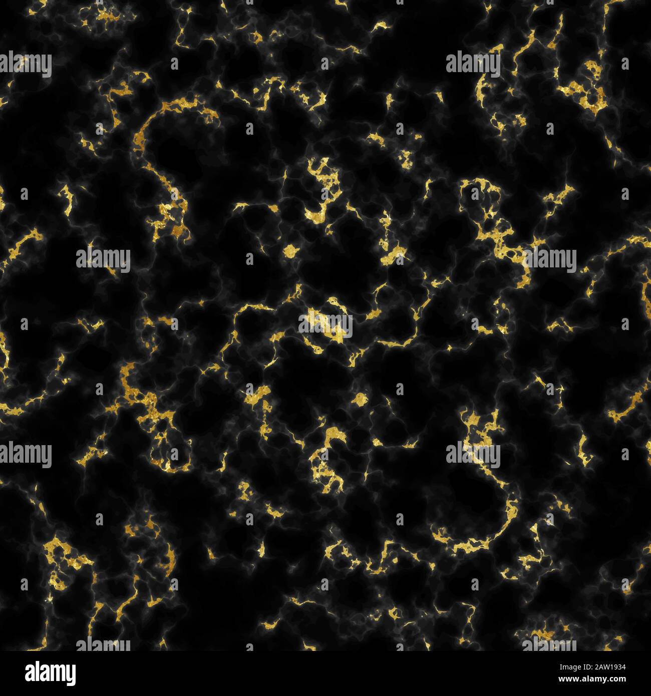 Schwarze Marmorstruktur mit goldenen Folienelementen. Abstrakter eleganter Vektorhintergrund. Stock Vektor