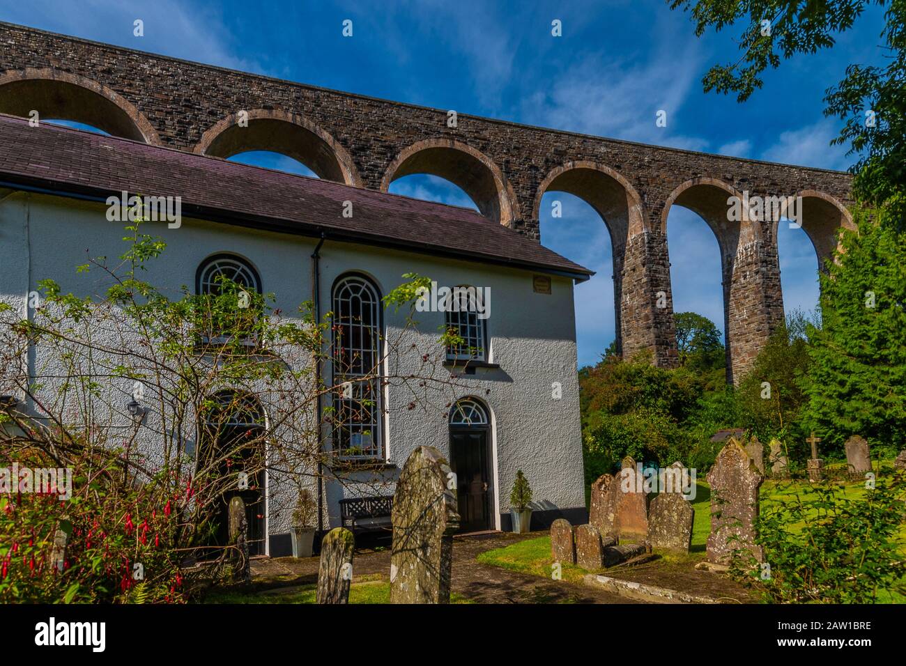 Cynghordy Viaduct & Chapel, Carmarthenshire, Wales Stockfoto