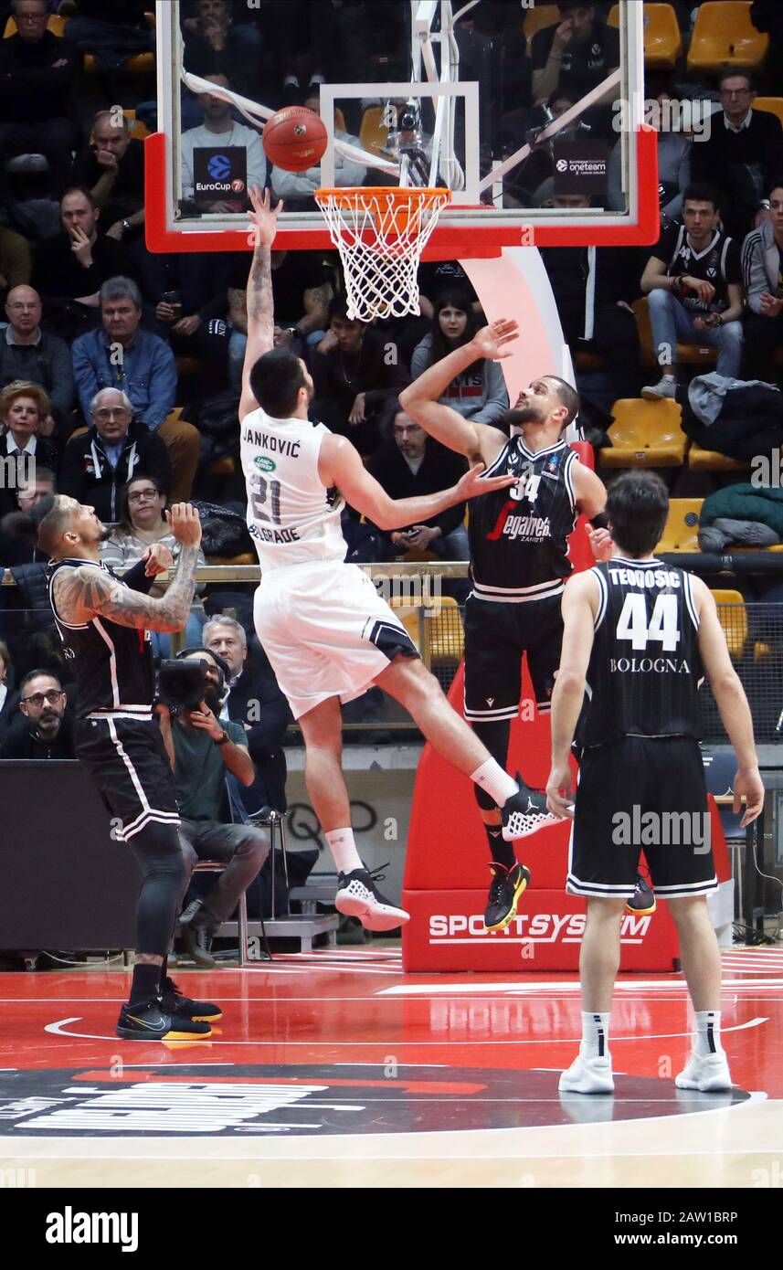 Bologna, Italien. Februar 2020. Nikola jankovic (partizan nis belgrado) während Segaftedo Virtus Bologna vs. Partizan Nis Belgrado, Basketball EuroCup Championship in Bologna, Italien, 5. Februar 2020 Credit: Independent Photo Agency/Alamy Live News Stockfoto