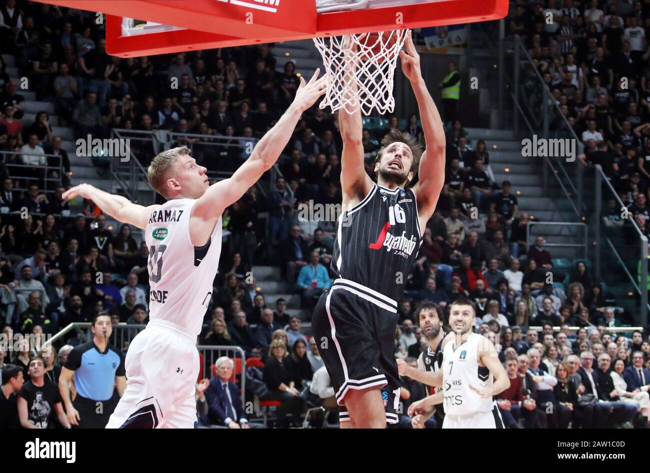Bologna, Italien. Februar 2020. Marcos delia (Virtus segafredo bologna) während Segaftedo Virtus Bologna vs. Partizan Nis Belgrado, Basketball EuroCup Championship in Bologna, Italien, 5. Februar 2020 Credit: Independent Photo Agency/Alamy Live News Stockfoto
