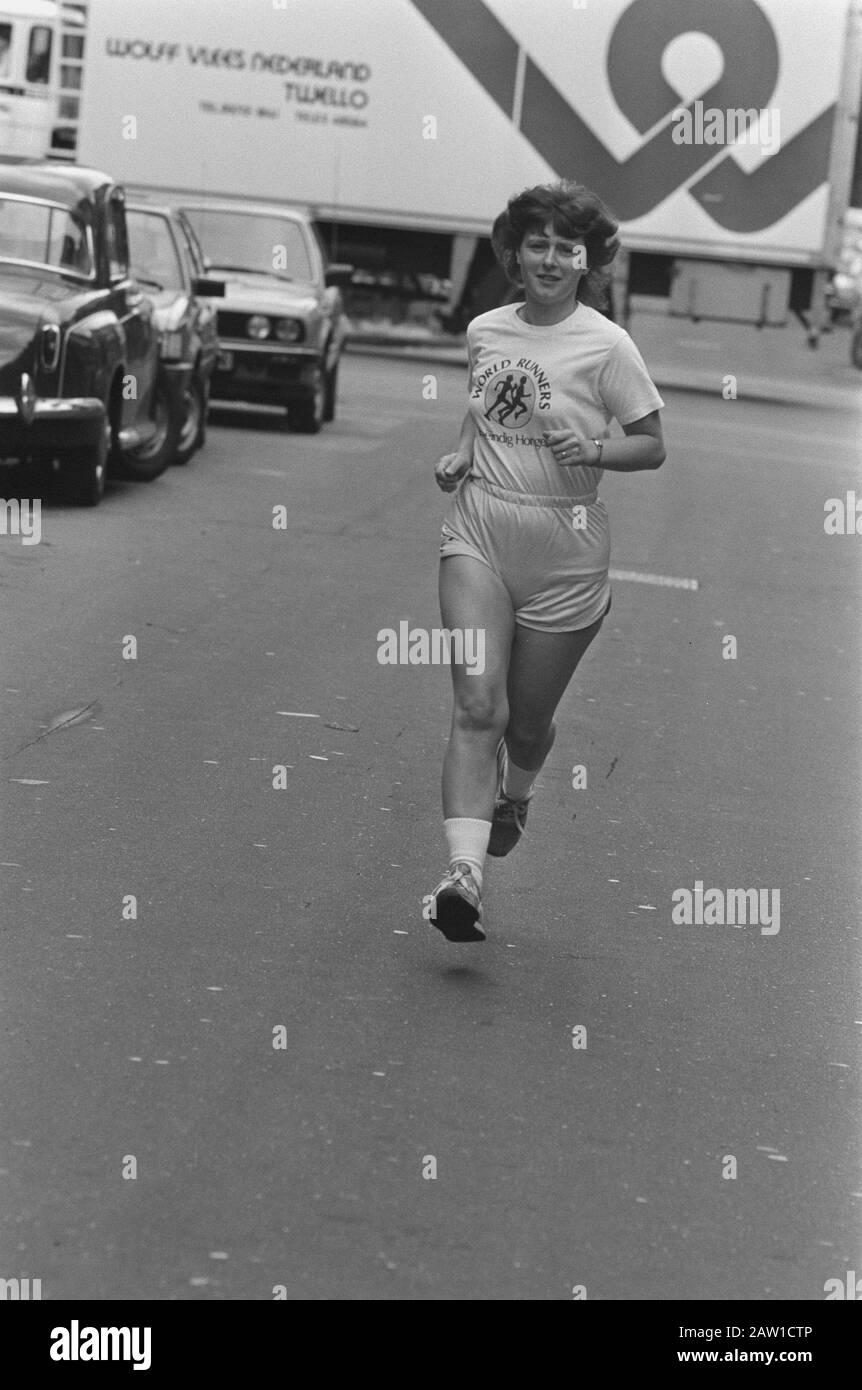 Job GPD; Frau M. de Bruyne (World Runners Amsterdam Datum: 23. Juli 1985 Ort: Amsterdam, Noord-Holland Personenname: M. de Bruyne Stockfoto