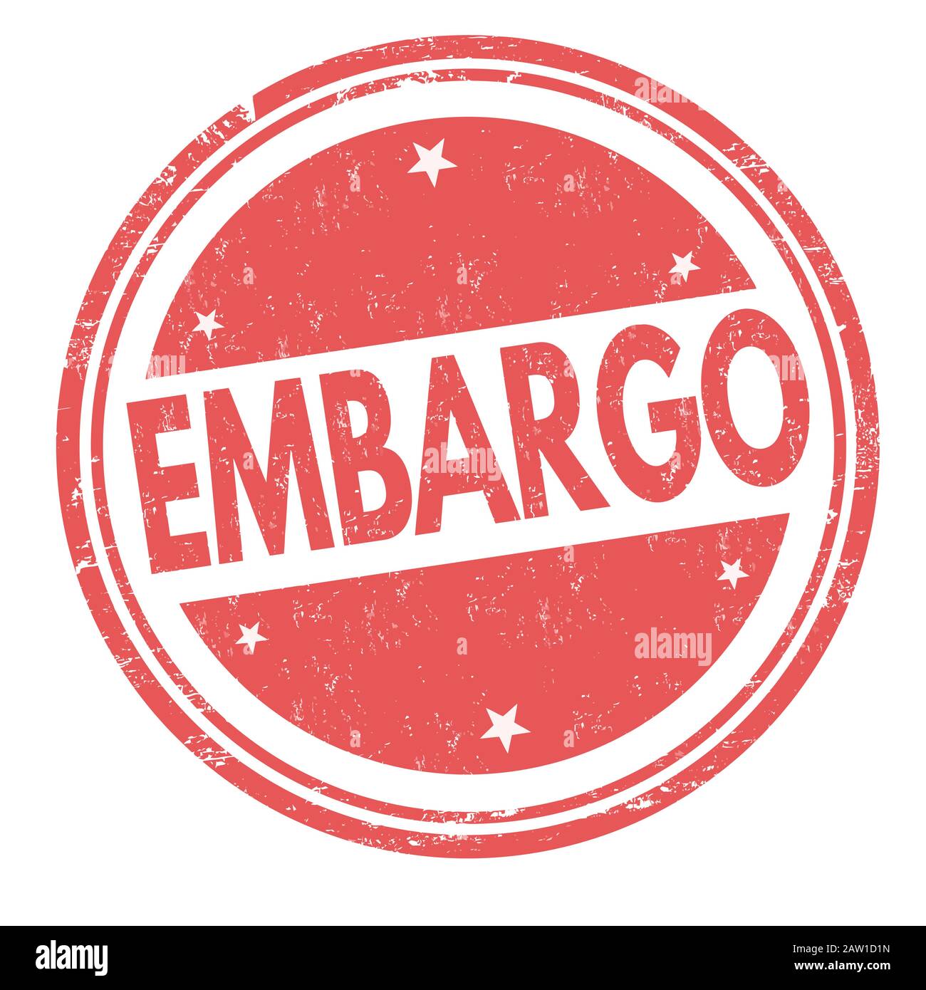 Embargo-Zeichen oder -Stempel auf weißem Hintergrund, Vektorgrafiken Stock Vektor