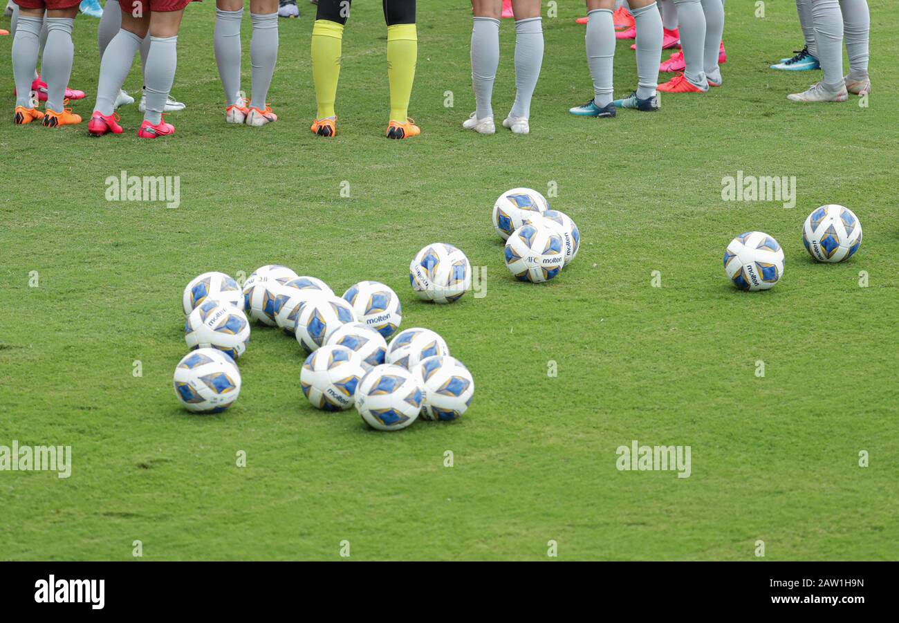 Sydney, Australien. Februar 2020. Spieler des Team China nehmen an einer Trainingseinheit für die bevorstehenden Spiele der Olympia-Frauenfußball-Qualifikationsgruppe B in Sydney, Australien, 6. Februar 2020 Teil. Kredit: Bai Xuefei/Xinhua/Alamy Live News Stockfoto