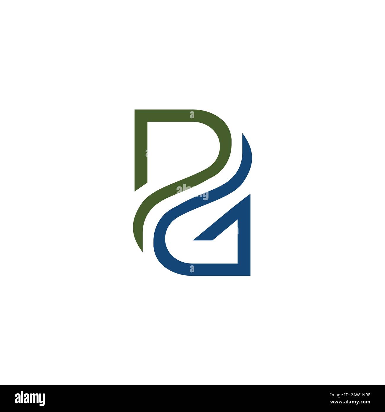 Vektor-Design mit Anfangsbuchstaben GP oder pg-Logo Stock Vektor