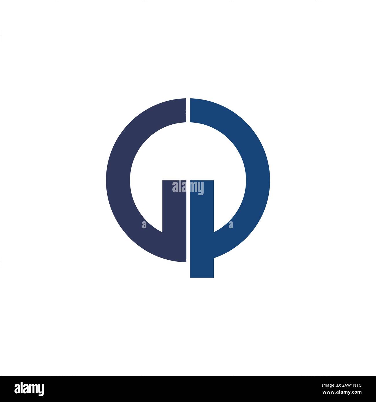 Vektor-Design mit Anfangsbuchstaben GP oder pg-Logo Stock Vektor