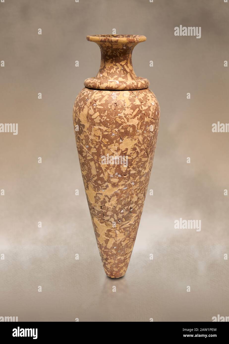 Minoisches Steingefäß, Zakros Centralheilstätte Komplex 1500-1400 v. Chr.; Archäologisches Museum Heraklion. Stockfoto