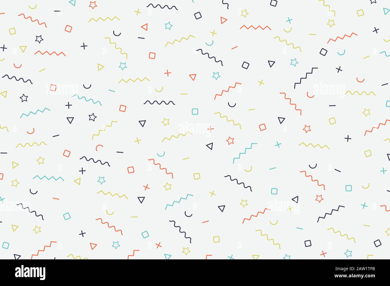 Abstraktes Memphis-Design mit geometrischem Muster im Hintergrund des Designs von Kunstwerken. Dekorieren für Werbung, Poster, Druck, Cover, Jahr, Bericht. Illustration Vektor eps Stock Vektor