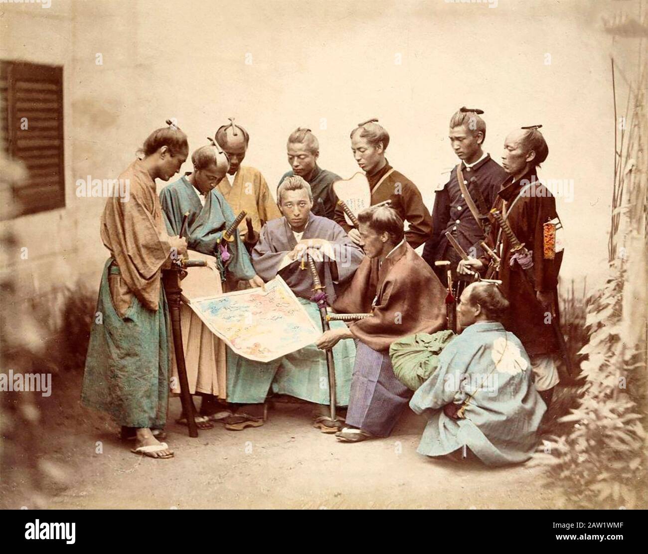 Samurai des Chosyu-Clans, während der Boshin-Kriegszeit, in den 1860-er Jahren Stockfoto