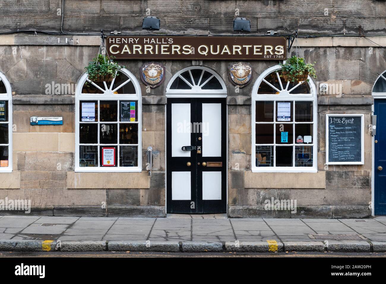 Die Carrier-Quartiere von Henry Hall in der Bernard Street in Leith, Edinburgh, Schottland, Großbritannien Stockfoto