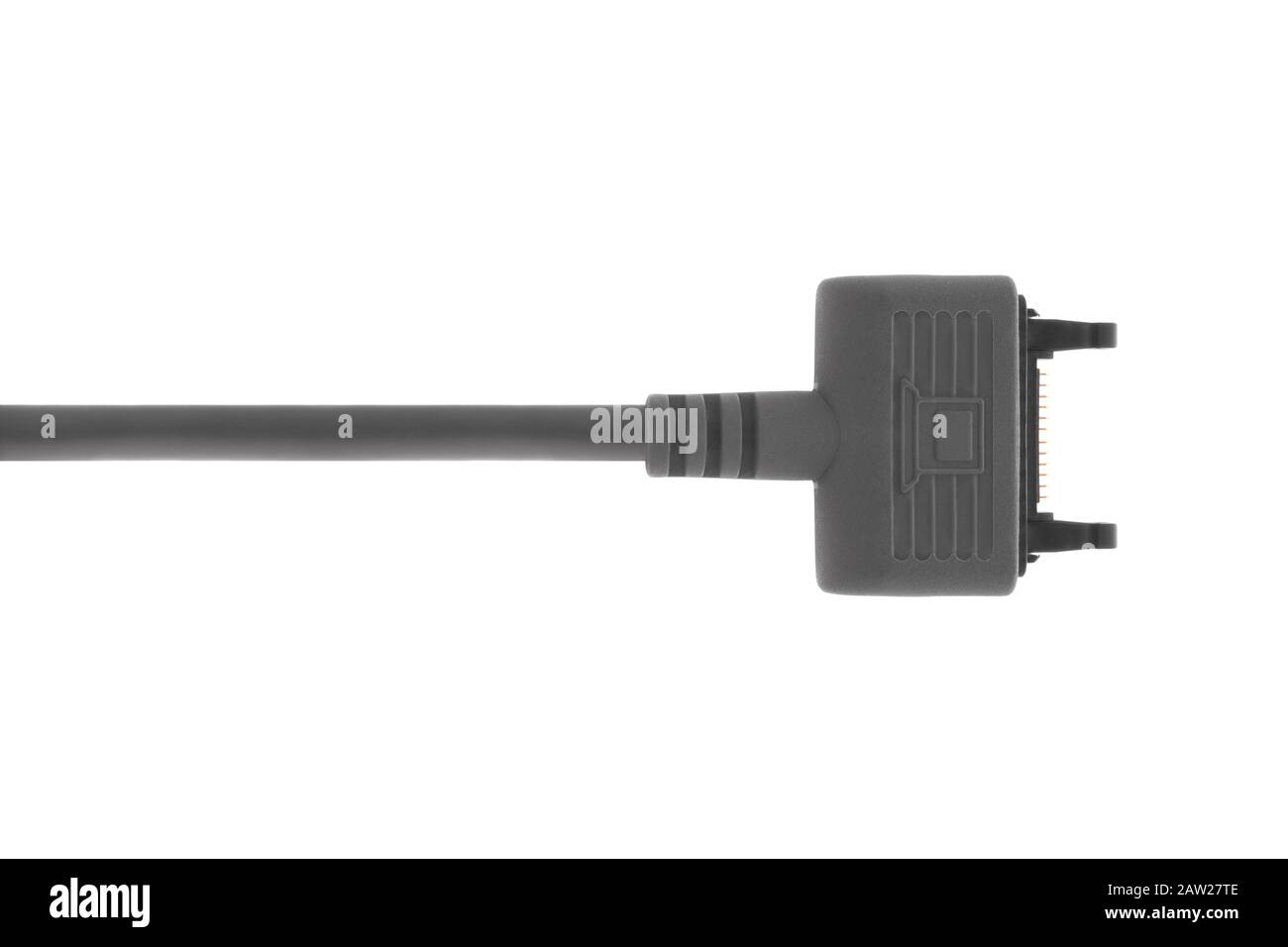 Sony Ericsson Handyladekabel auf weißem Hintergrund Stockfoto
