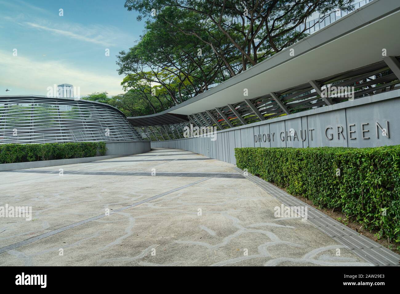 Singapur. Januar 2020. Ein Panoramablick auf den Dhoby Ghaut Green Park Stockfoto