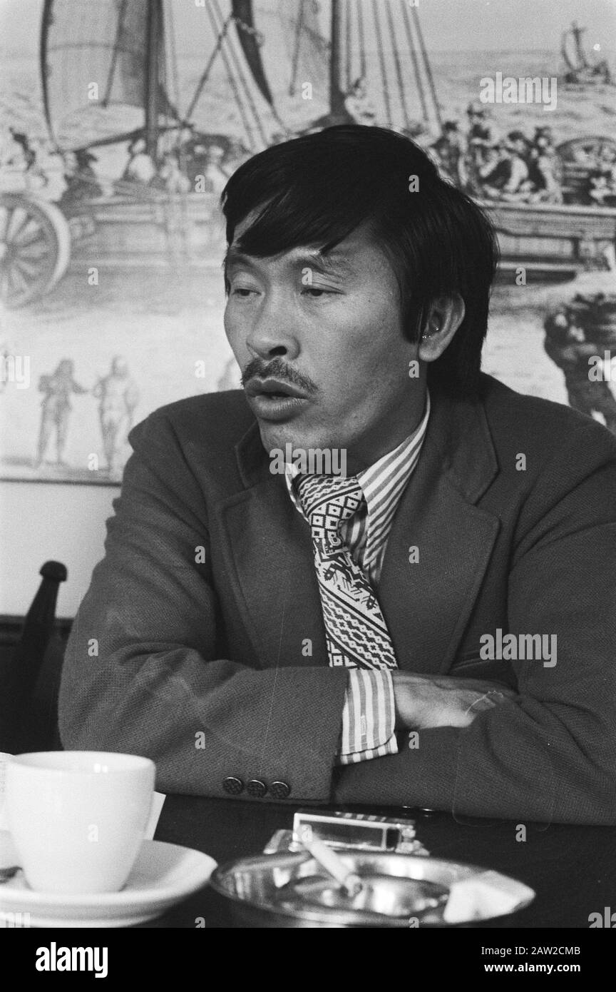 Pressekonferenz des parlaments, das aus Vietnam geflohen ist, Nguyen Cong Hoan; Nguyen Cong Hoan (Kopf) Datum: 7. Juni 1978 Schlüsselwörter: Pressekonferenzen Stockfoto