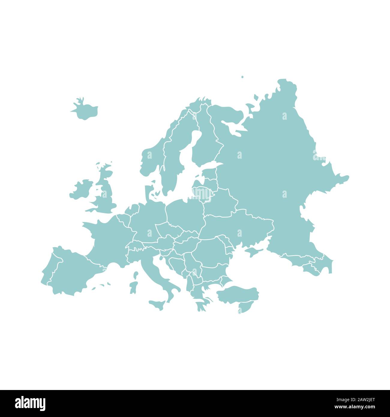 Detaillierte Vektorkarte des Europa-Vector Illustration Stock Vektor