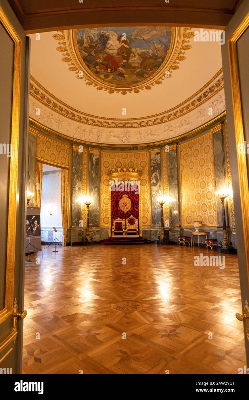 Throne Room, Royal Reception Rooms, Christiansborg Palace, Kopenhagen, Dänemark Stockfoto