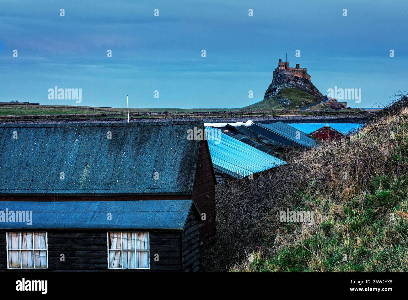 Lindisfarne Schloß Stockfoto