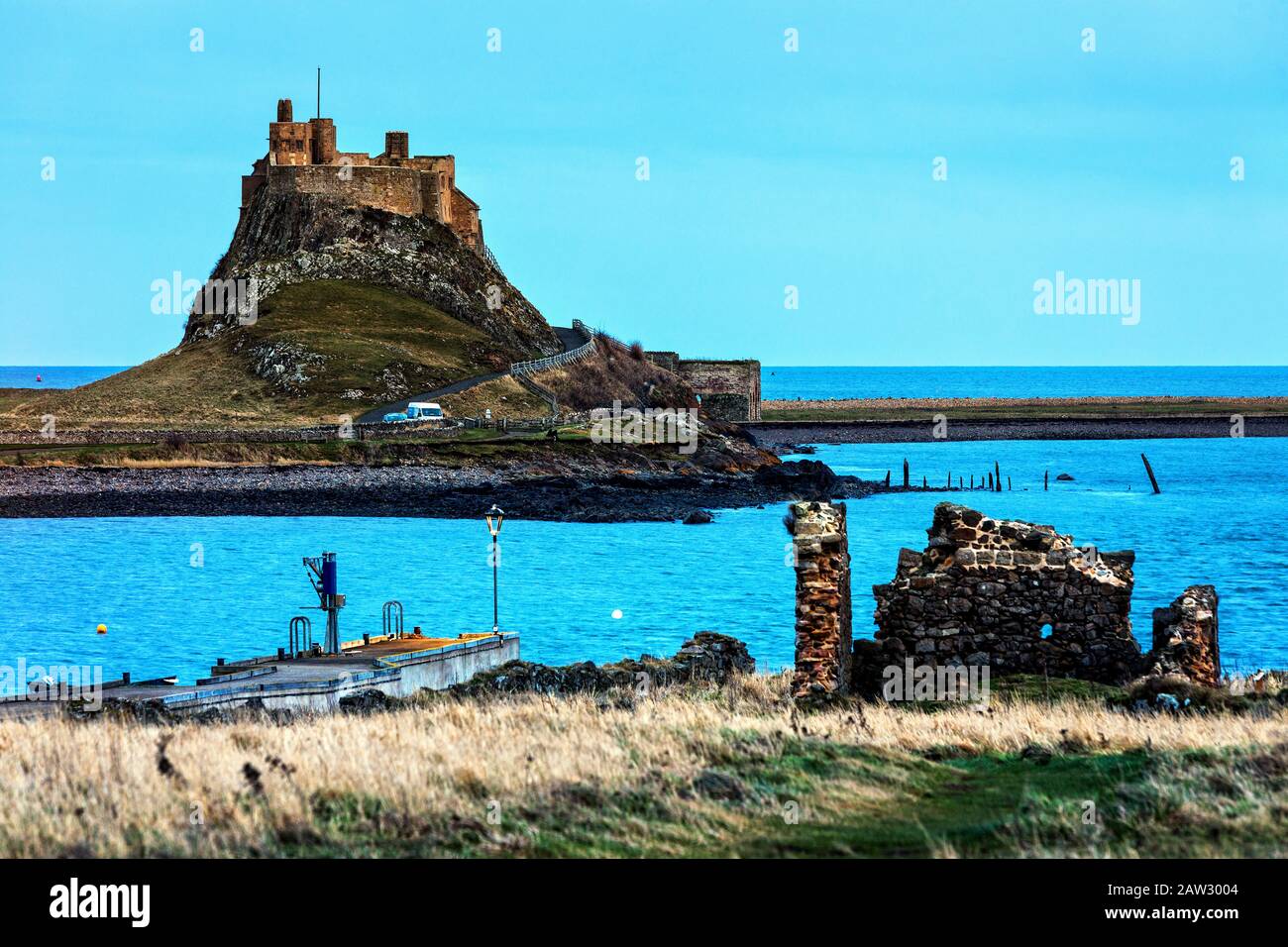 Lindisfarne Schloß Stockfoto