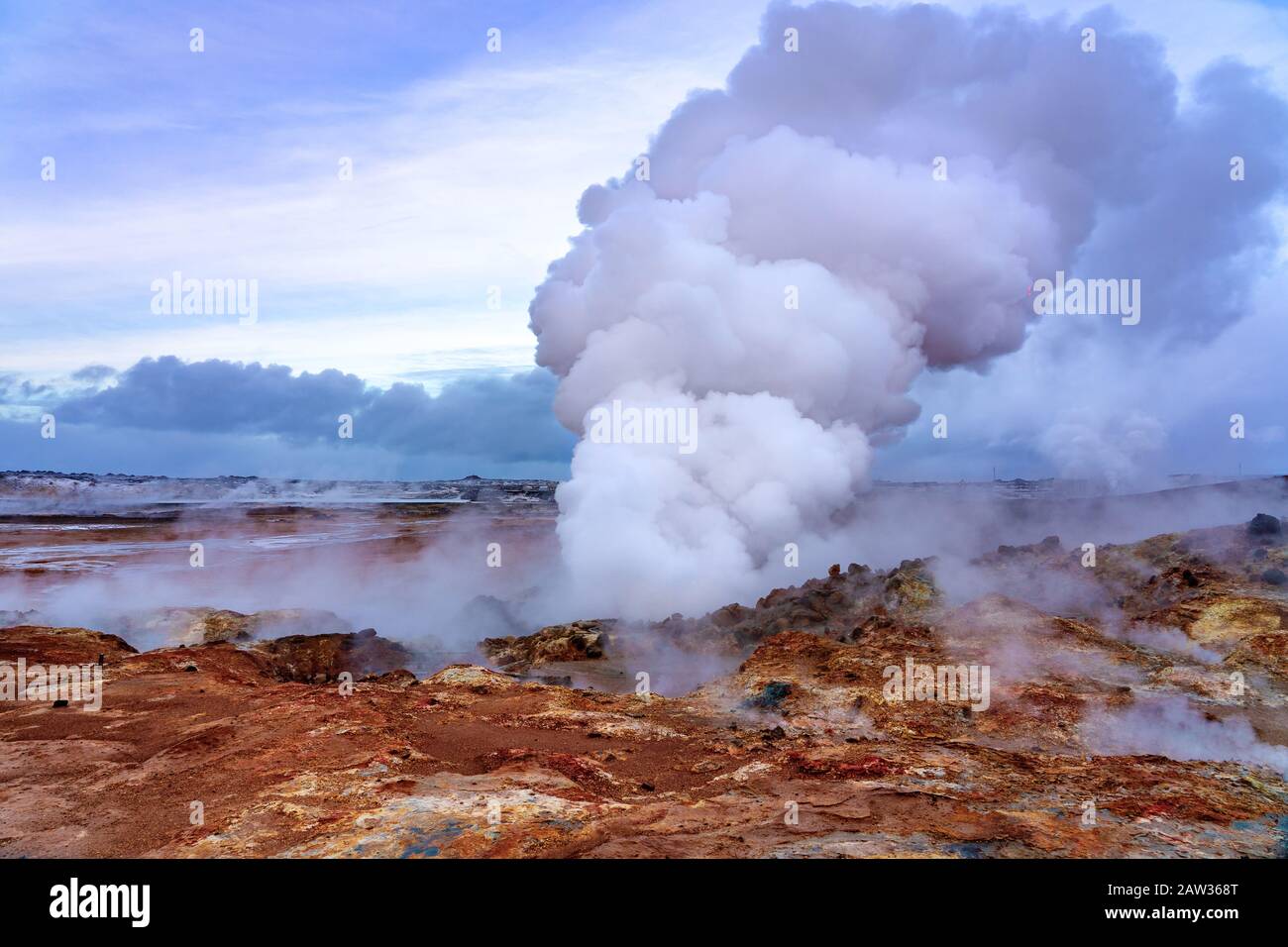 Gunnuhver Geothermie Bereich in reykjanes Halbinsel Island. Stockfoto