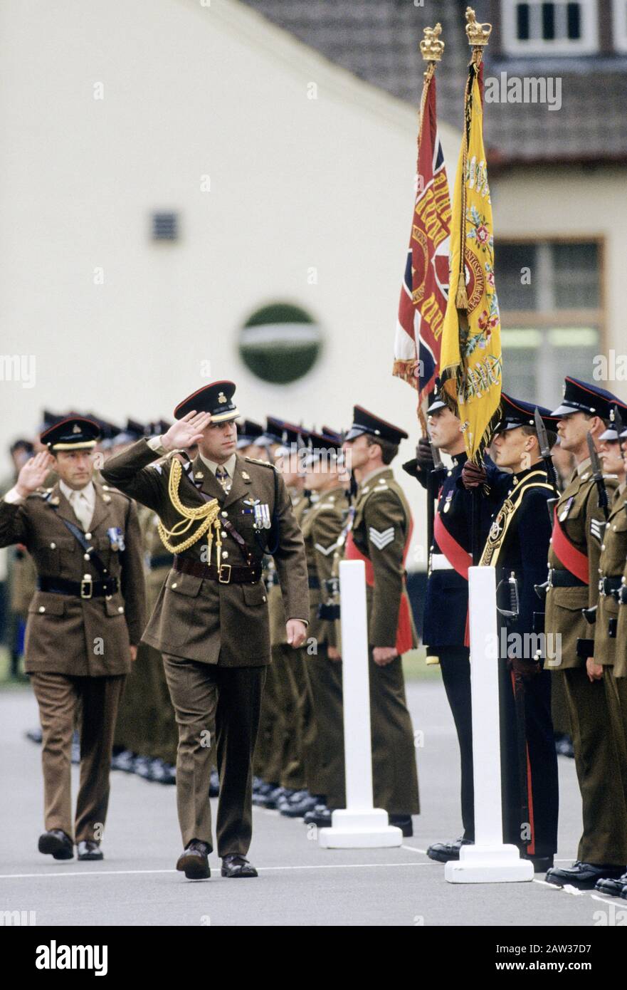 HRH Prinz Andrew, Herzog von York besucht die britische Armee, Deutschland. Juli 1989 Stockfoto