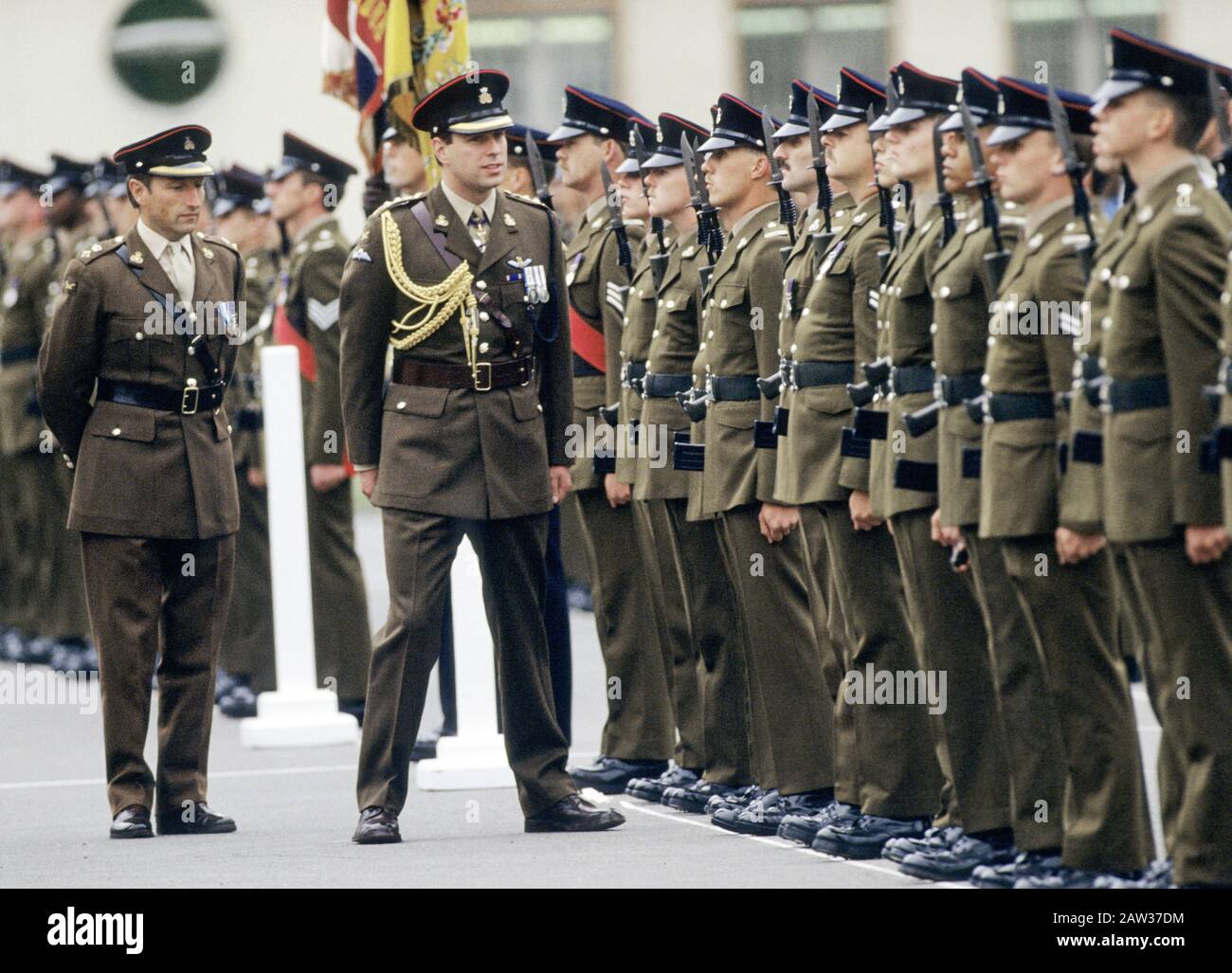 HRH Prinz Andrew, Herzog von York besucht die britische Armee, Deutschland. Juli 1989 Stockfoto