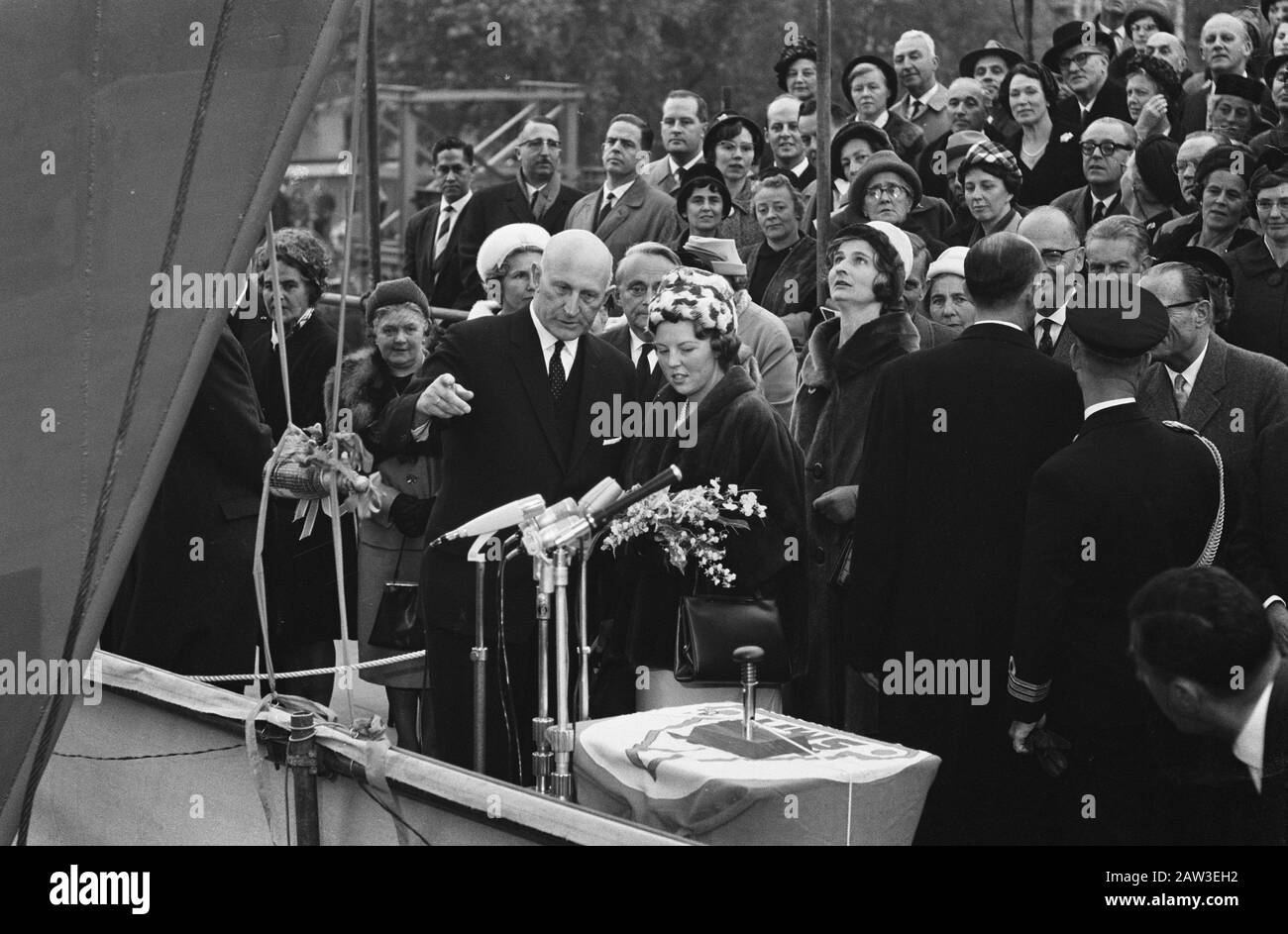 Prinzessin Beatrix, die Motorschlepper Black Sea Jenk Smits Shipyards Startete Datum: 12. Oktober 1962 Schlüsselwörter: Werften, Motorschleppen Personenname: Beatrix, Prinzessin, Jenk Smits: Pot, Harry/Anefo Urheberrechtsinhaber: National Archives Materialtyp: Negative (schwarz/weiß) Archivnummer: Siehe Zugang 2.24.01.05 Stockfoto