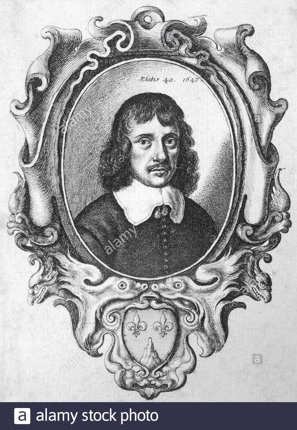 Wenceslaus Hollar Porträt, 1607 - 1677, war ein produktiver und versierter böhmischer Grafiker des 17. Jahrhunderts, der einen Großteil seines Lebens in England verbrachte Stockfoto