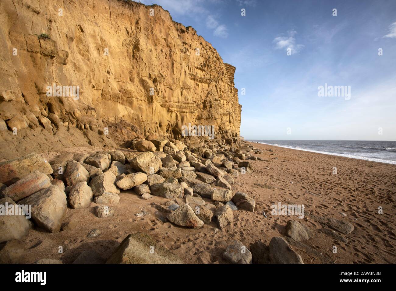 Die dramatischen Klippen an der West Bay an der Dorset Küste Stockfoto