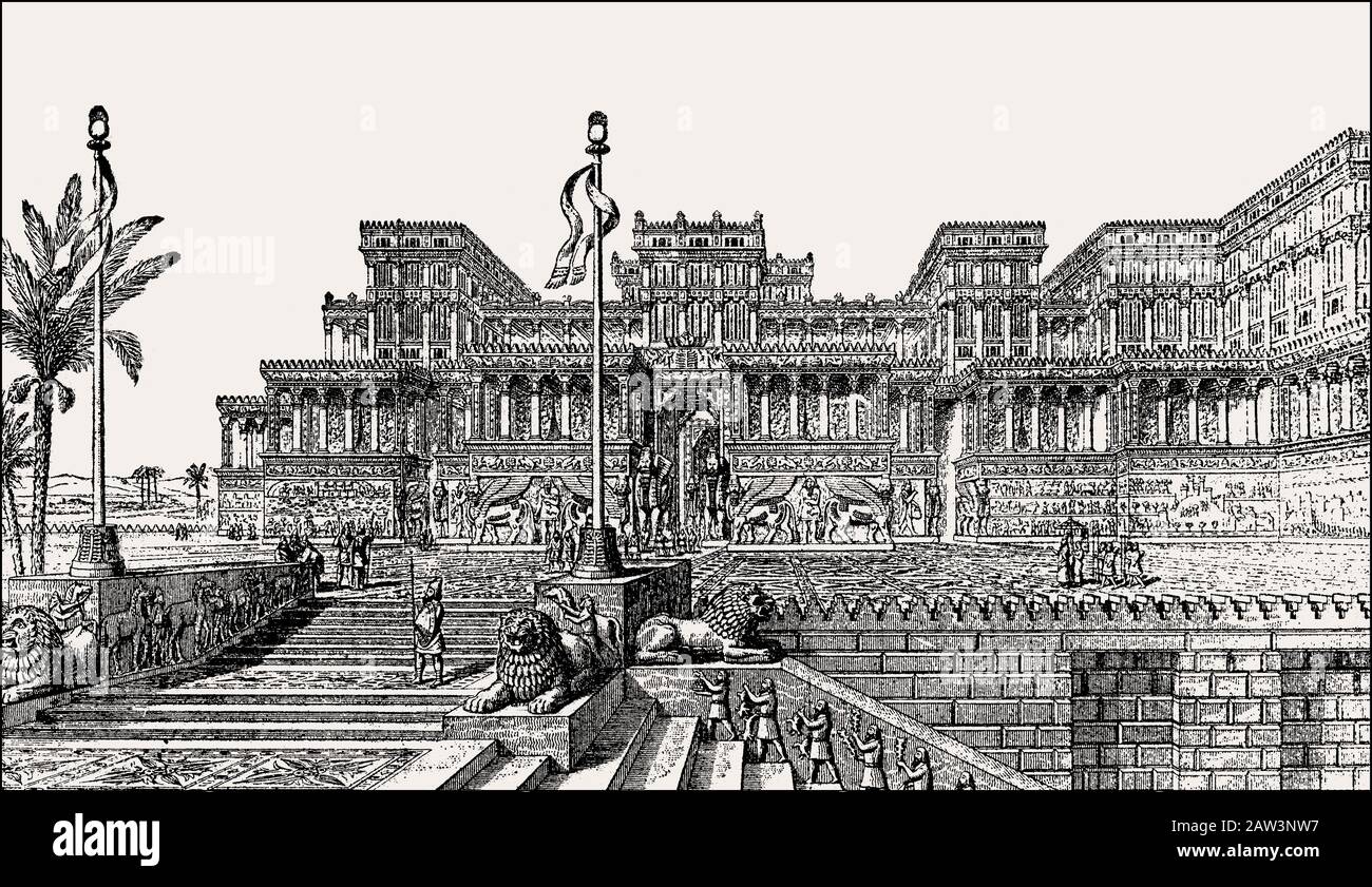 Der Palast des assyrischen Königs Sennacherib Ohne Rivalen in Ninive, 8. Jahrhundert v. Chr. Stockfoto