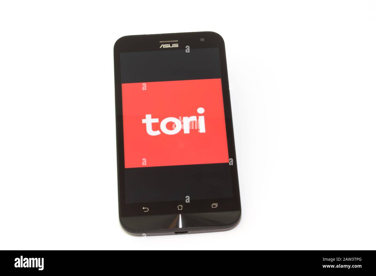 Kouvola, Finnland - 23. Januar 2020: Tori App-Logo auf dem Bildschirm des Smartphones Asus Stockfoto