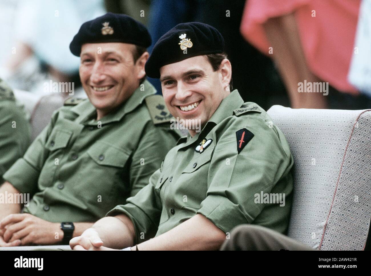 S.H. Prinz Andrew, Herzog von York als Oberst des Staffordshire Regiments besucht das Regiment in Westdeutschland Juli 1989 Stockfoto